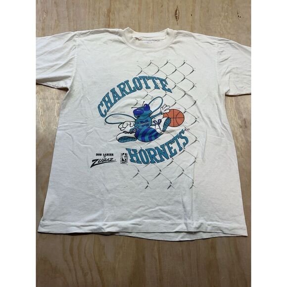 Charlotte Hornets Other - Vintage Charlotte Hornets Bob Lanier Zubaz Shirt Single Stitch L NBA Basketball